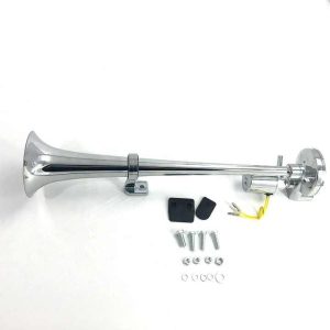 12V 24V 450mm Single Tube Trumpet Electric Air Horn - Super Loud for Trucks, Cars, Trains, and Boats