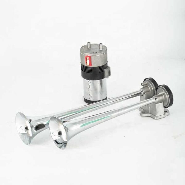 12V FALA FALA Road Master Loud Dual Trumpet Train Air Horn Chrome Car Truck Air Super Horn