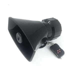 7 Sounds Loud Car Warning Alarm Fire Siren Horn Speaker with Remote Controller 12V 100W Siren for Car Black