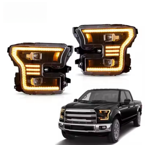 Full LED Headlights with Animation Amber DRL for Ford Raptor 2016-21 and 2015-17 for Ford F150 Front LED Lamp