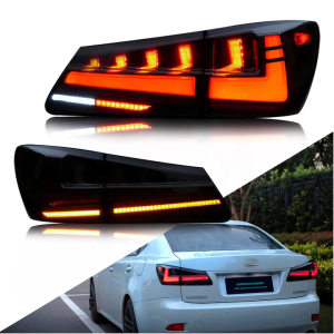 Dynamic Animation Sequential Turn Signal LED Tail Lamp for Lexus IS250 2006-12 Clear Lens New Condition