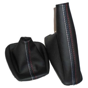 Black Leather Boot Cover Gear Shift Stick Lever Shifter Knob for BMW E46 3 Series E36 M3(1991-1998) With Handbrake Gaiter Boot