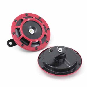 Car Horn 12V Super Loud Metal High Quality 125mm Disc Horn 120dB for Car Truck Motorcycle Van SUV Pickup Red 335 435hz